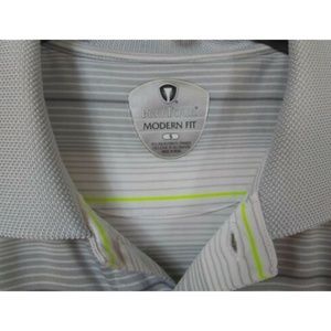 ProTOUR Mens SMALL Golf Polo Gray Yellow Stripe